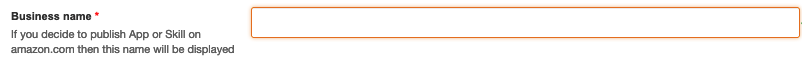 Business name input